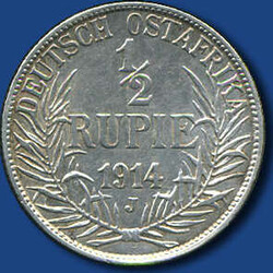 DOA: 1/2 Rupie Guilelmus II - Palmzweige 1914 J / besseres ...