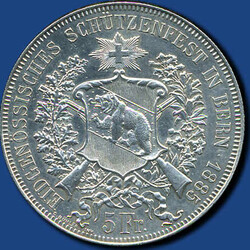 5 Franken Schützentaler Bern, 1885 / gutes ssAutomatically generated ...