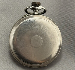 TASCHENUHR Nickel, mechan. Werk m. Handaufzug, Ø ca. 47 mm, weißes ...