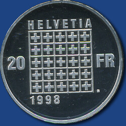20 Franken "150 Jahre Schweizer Bundesverfassung / sitzende Helvetia ...