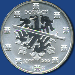 20 Franken "Dornach, Frieden v. Basel", Schwert schlägt Adler, 1999 ...