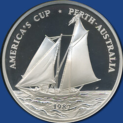 25 Tala Americas Cup / Perth, 1987 in 5 Silberunzen m. Zertifikat