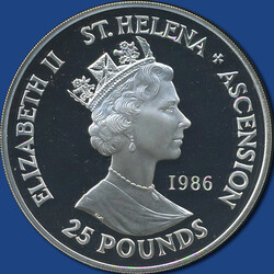 St. Helena & Ascension: 25 Pfund Napoleon in 5 Silberunzen m. ...