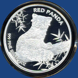 5000 Francs CFA "Red Panda", 2024 / 1 oz Silber in Kapsel