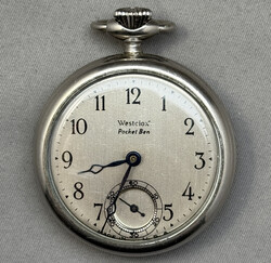TASCHENUHR "Westclox Poket Ben" Nickel, mechan. Werk schwergängig, ...