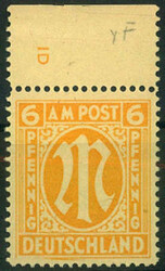 6 Pf AM-Post v. OR m. Pl.-Nr. 1D, postfr. Luxus