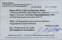 3 Pf AM-Post in guter Type im 4er-Bl. re.o.Ecke m. 4stelliger BZN, ...
