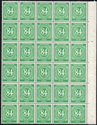 84 Pf dkl´gelbsmaragdgrün im 30er-Bl., postfr. Pracht, ...