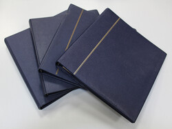 RINGBINDER MOROCCO 4 Stk in blau mit insg. 12 weißen Folienblättern ...