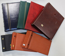 BRIEFEALBEN KISTE mit 3 KOBRA FDC Alben und 4 weitern größeren ...