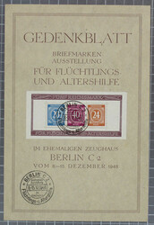 1946 Zeughaus-Block gez. a. Gedenkblatt m. entspr. SST, dekor. Pracht