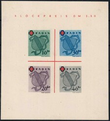 1949 Rot Kreuz-Bl. in Type IV, postfr. Pracht  Untergebot bis -30% ...
