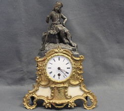 KAMINUHR prächtige Kaminuhr m. Pendel & golden verziertes Gehäuse, ...