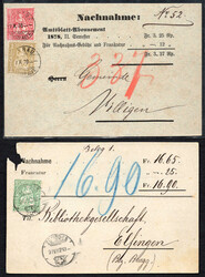 1878-1929 Lot m. 21 schönen Nachnahme-Vordruckkarten, je gelaufen  ...