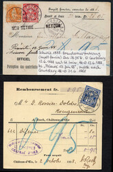 1878-1929 Lot m. 21 schönen Nachnahme-Vordruckkarten, je gelaufen  ...