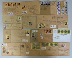 1982-1986 Lot m. 28 Einschreiben aus 13 Städten an die dt. Botschaft ...