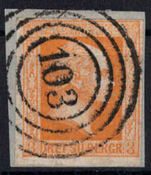 3 Sgr gelb, vollrandig Pracht m. NS 103Automatically generated ...