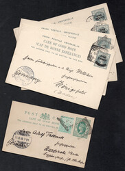 1898-1910, 6 Ganzsachen n. Dtl. sowie ein Brief, gute Bedarfserhaltung