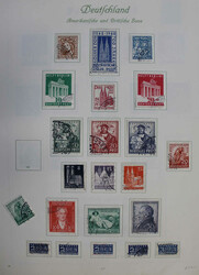 BIZONE/BUND gestpl. Slg. mit Bl 1 mit Ortsstempel (350€) und ...