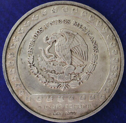 10000 Pesos Piedra de Tizoc, 5 Unzen Silber, leichte Tönung