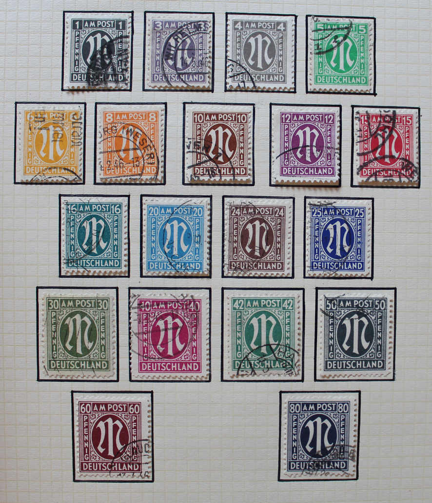 1945-1960 gestpl. Slg. mit Bizone ab 1/34 mit 36/51 I/II (400€), ...