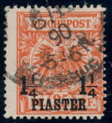 1 1/4 PIA a. 25 Pf gelborange, rundgestpl. Luxus, tiefst gepr. ...