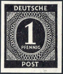 1 Pf Ziffer ungezähnt, postfr. Luxus, tiefst gepr. Schlegel BPP  ...