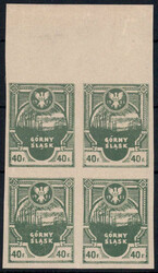 40 F dkl´graugrün im ungez. OR-4er-Bl., postfr. Pracht  ...