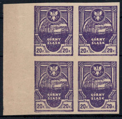 40 F dkl´bläulichviolett im ungez. Rand-4er-Bl., postfr. Pracht  ...