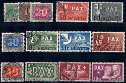 1945 PAX-Satz, rundgestpl. Luxus, 7 wichtige Wte. tief/tiefst gepr. ...