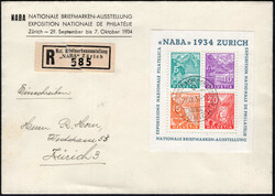 1934 NABA-Bl. a. Orts-R-FDC m. ESST Zürich 29.IX.34 u. ...