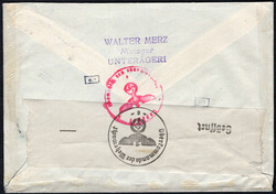 1941 Pro Juve-Bl. a. Zensur-Bf. v. Unterägeri n. Mannheim, zentr. ...