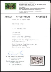 3 Fr schwärzl´bläul´grün, postfr. Luxus m. fehlerfreiem Attest ...