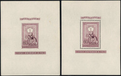 1951 Ausstellungs-Bl. in lila gez. u. ungez., postfr. Pracht, Auflage ...