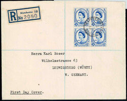 4 P Interparlamentarische Union im 4er-Bl. a. R-FDC n. Dtl., Pracht  ...