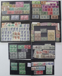1951-1982 Dauerserien Spezial, Lot gestpl. Paare und 4er-Blocks auf 9 ...