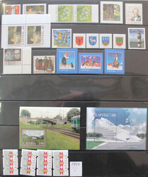 1991-2005 postfr. Slg. auf Folienblättern, dabei viele Randstücke ...