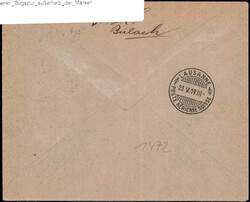 50 C Flugpost als MiF m. 60 C Helvetia auf Eil-R-Brief von Stadel ...