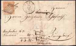 20 Rp Berner Druck, Rand tlw. berührt, auf Nachnahmebrief von BERN ...