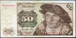 "DER DOPPELTE HOLBEIN": BRD, 50 DM 1977, die Banknote mit ...