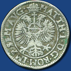1 Gulden (28 Stuber) Matthias I, 1618 / Gekrönte geviertelte Wappen ...