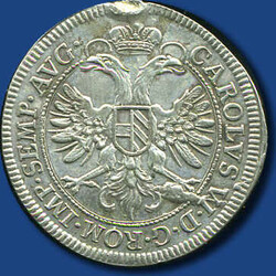 XII Kreuzer Karl VI, 1736 PGN, Stadtwappen m. Umschrift "Nürnberger ...