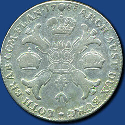 1 Kronentaler Joseph II, 1785 / Kopfbild n. re. / Astkreuz m. ...