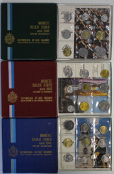 SAN MARINO KURSMÜNZEN-SÄTZE aus der LIRE-Zeit 13x KMS in OVP aus ...