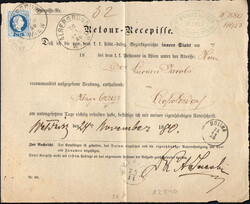 10 Kr blau a. Retour-Recepisse v. ALSERGRUND  Automatically generated ...