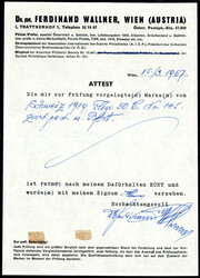 50 C Flugpost a. Luxus-Bfstck. m. Alt-Attest Wallner/Ö  ...