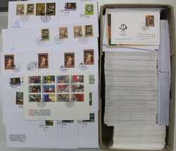 1984-2005, über 1000 anschriftenfreie Schmuck-FDC komplett je 2 mal! ...