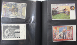 1900-1920 (ca.), über 200 farbige PATRIOTISMUS - u. HISTORIE - ...