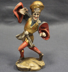 MORISKENTÄNZER "PROPHET" Holzfigur, farbig bemalt m. Goldauflage, ...