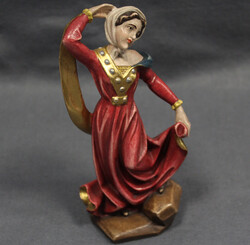 MORISKENTÄNZER "TANZJUNGFER" Holzfigur, farbig bemalt m. Goldauflage ...